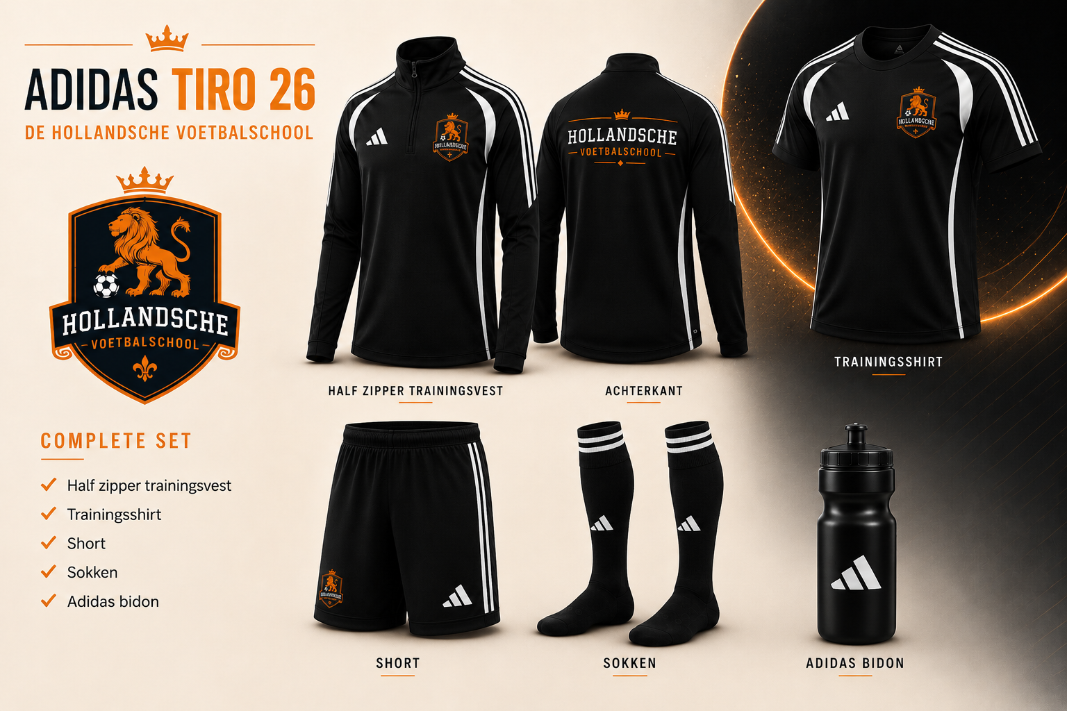 Officiële Adidas Tiro 26 kleding van De Hollandsche Voetbalschool